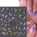 JMEOWIO Nagelsticker Marmor French Tip 8 Blatt Nail Art Sticker Selbstklebend Nagelaufkleber Decoratie Nageldesign Zubehör