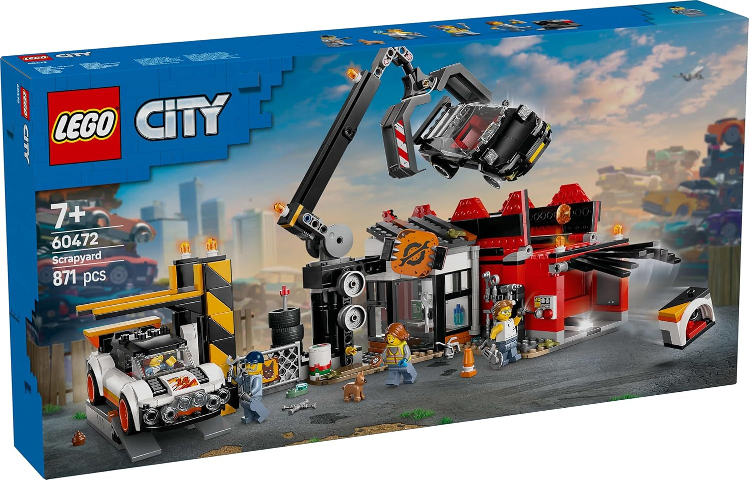 LEGO City schroothoop met auto's - speelgoed met schrootpers en kraan, 2 speelgoedauto's, 4 werkende minifiguren en kantoorgebouw - verjaardagscadeaus voor jongens en meisjes vanaf 8 jaar 60472 Besuche den LEGO-Store bouwsets
