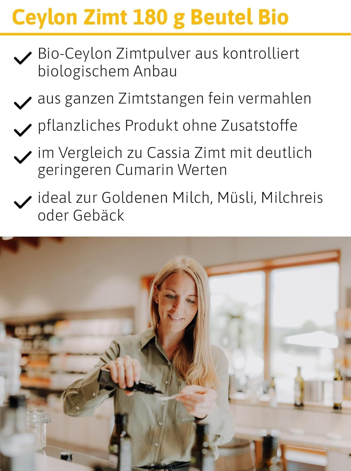 - BIO Ceylon Zimt | Ceylon Zimtpulver aus controle biologische Anbau | Zimtpulver fein vermahlen aus ganzen Zimtstangen. Ideaal voor Muesli, Milchreis, Gebäck uvm. | Inhoud: 180 gram