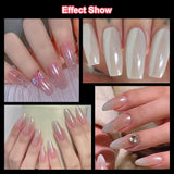 2 Schachteln Weiße Perle Chrom Nagelpuder - Transparant Aurora Ice Shimmer Chrome Pigment Pulver Für Nägel, Glazed Donut Glitzerpuder Nails Spiegeleffekt-Glitter Nagelkunst-Pulver Für Diy-Salon