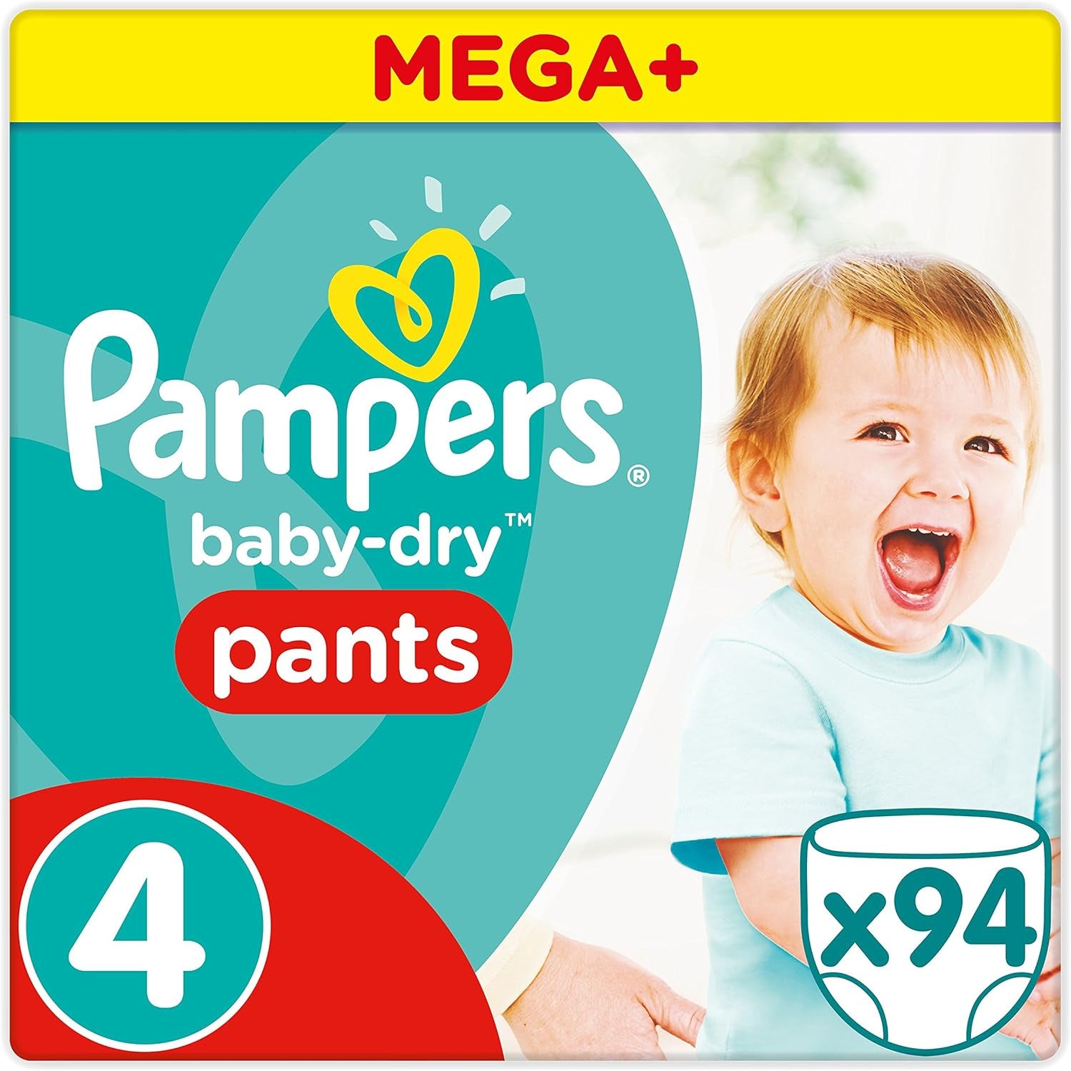 Pampers (oude versie), slipje, maat 4, 9 kg-15 kg, pakket van drie (1 x 88 luiers)