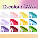 Gradiëntschildergel, 12 kleuren Ombre gelnagellak met 100 stuks nagelsponsen en 4 klauwen metalen grijper voor Franse manicure DIY nagelkunst, set I