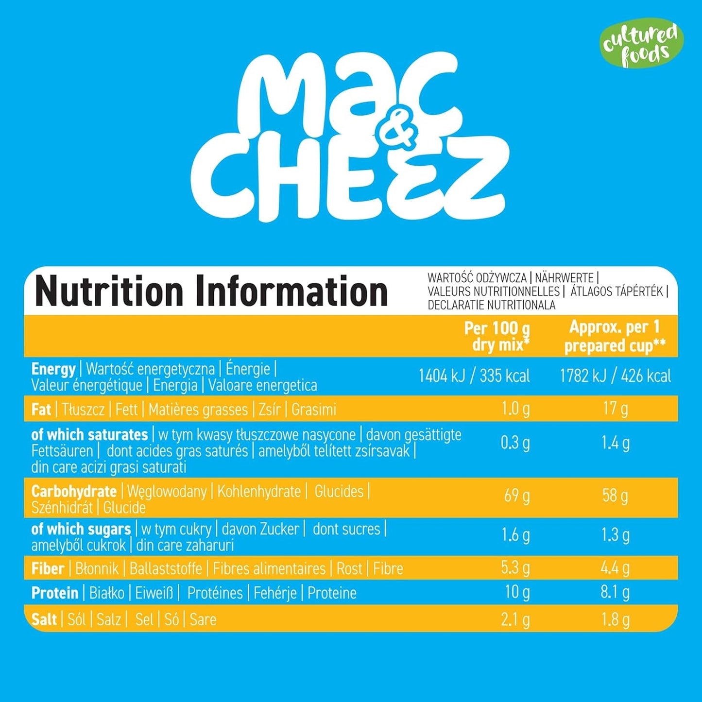Gekweekte voedingsmiddelen Veganistische 3-delige set Veganistische Mac en Kaas, Goudse saus, Cheddarsaus, Laktosefrei Glutenfrei MAC & CHEEZ CHEATCHEEZ