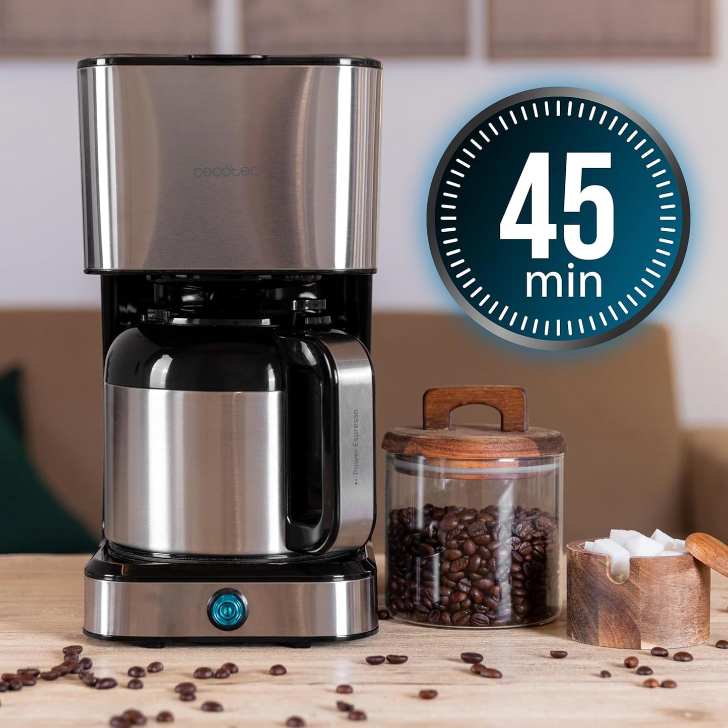 Cecotec Coffee 66 Drop & Thermo-drip koffiezetapparaat, 950 W, 1,2 l, 10 kopjes, ExtremeAroma-technologie, anti-druppelfunctie, waterniveau-indicator, herbruikbaar hoofdfilter, bescherming tegen oververhitting