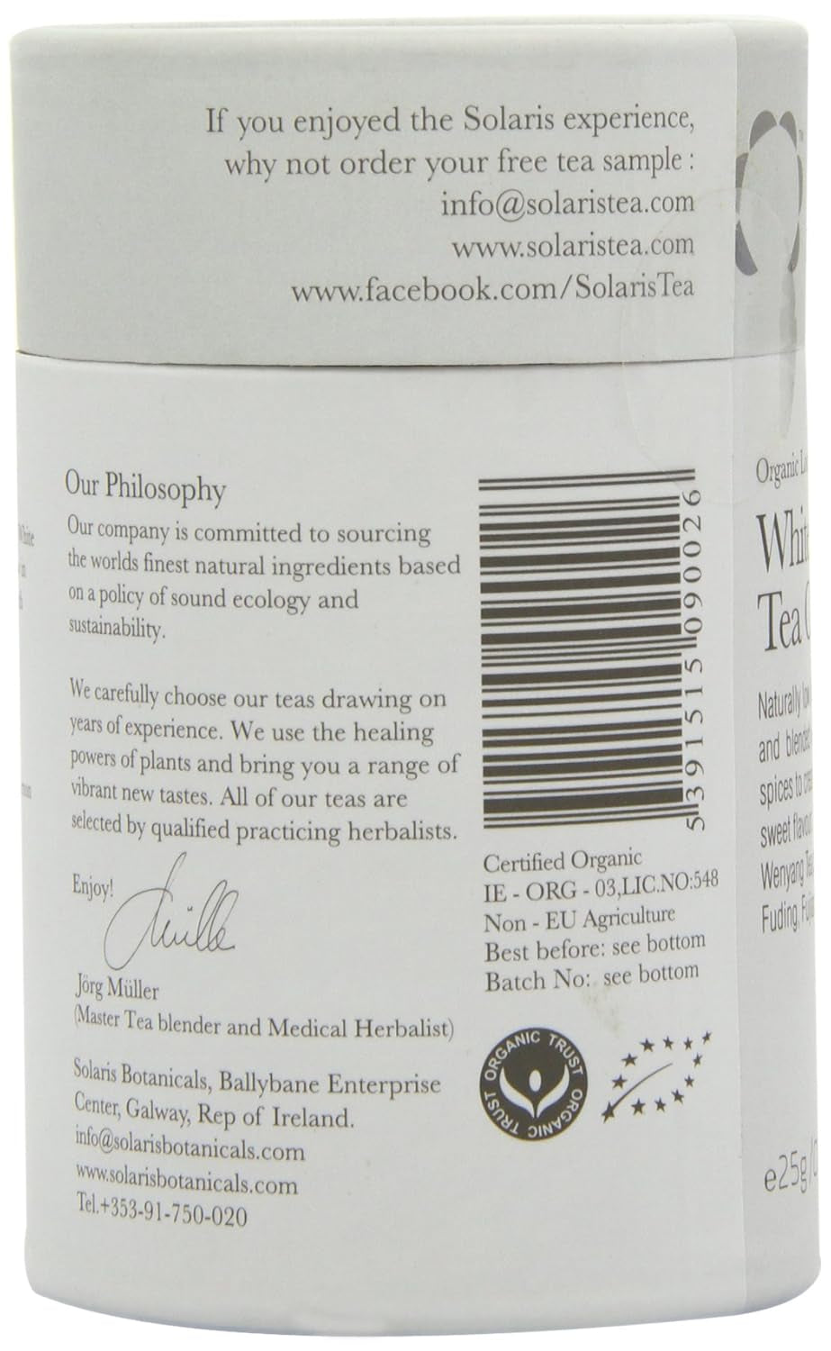 Solaris Biologische thee Chai witte thee 25 g