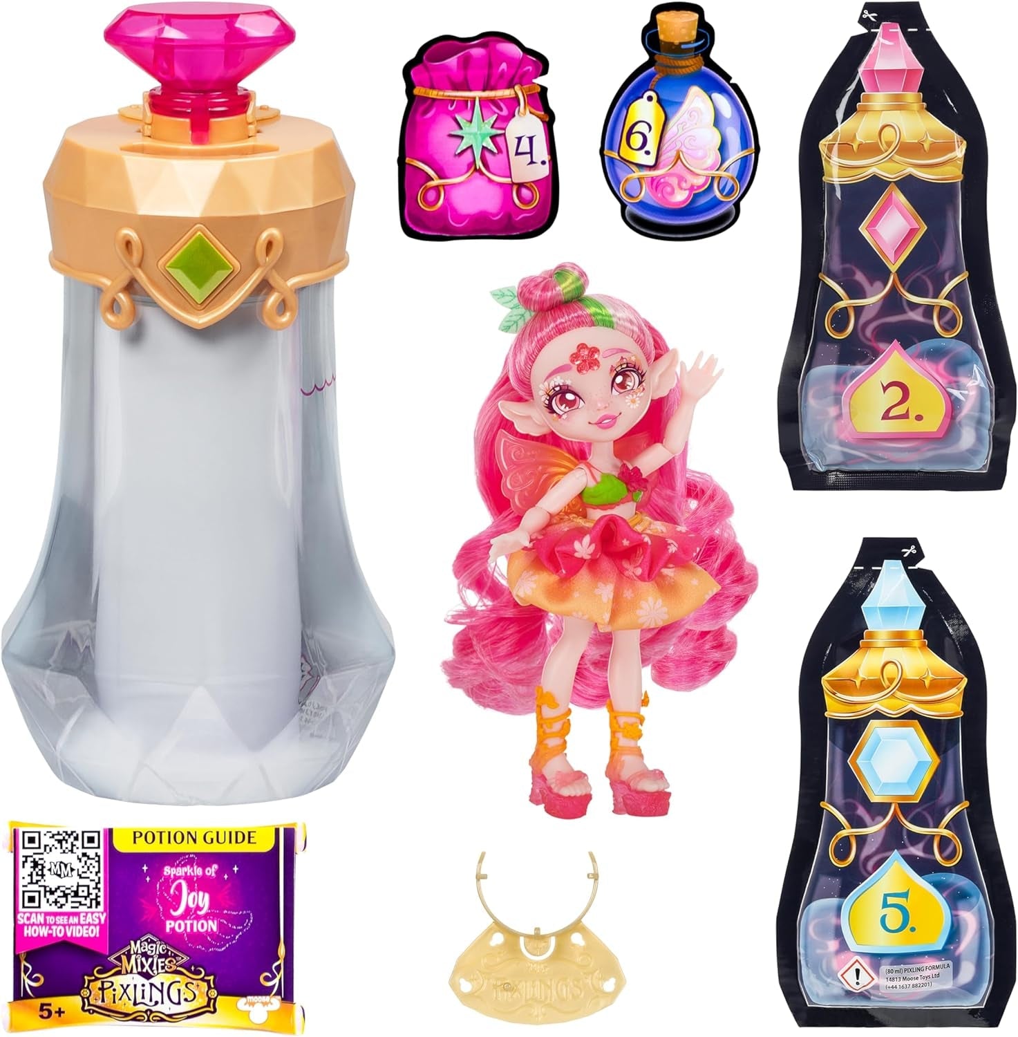 Pixlings Faye Deer Doll: De magische onthulling van de prachtige en gedetailleerde Pixlings-pop van 16,5 cm in een fles met magische drankjes