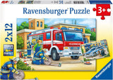 Ravensburger Puzzel voor kinderen - 07574 Politie en brandweer - Puzzel voor kinderen vanaf 3 jaar, met 2X12 stukjes Puzzel Naty Shop 07574 Politie en brandweer