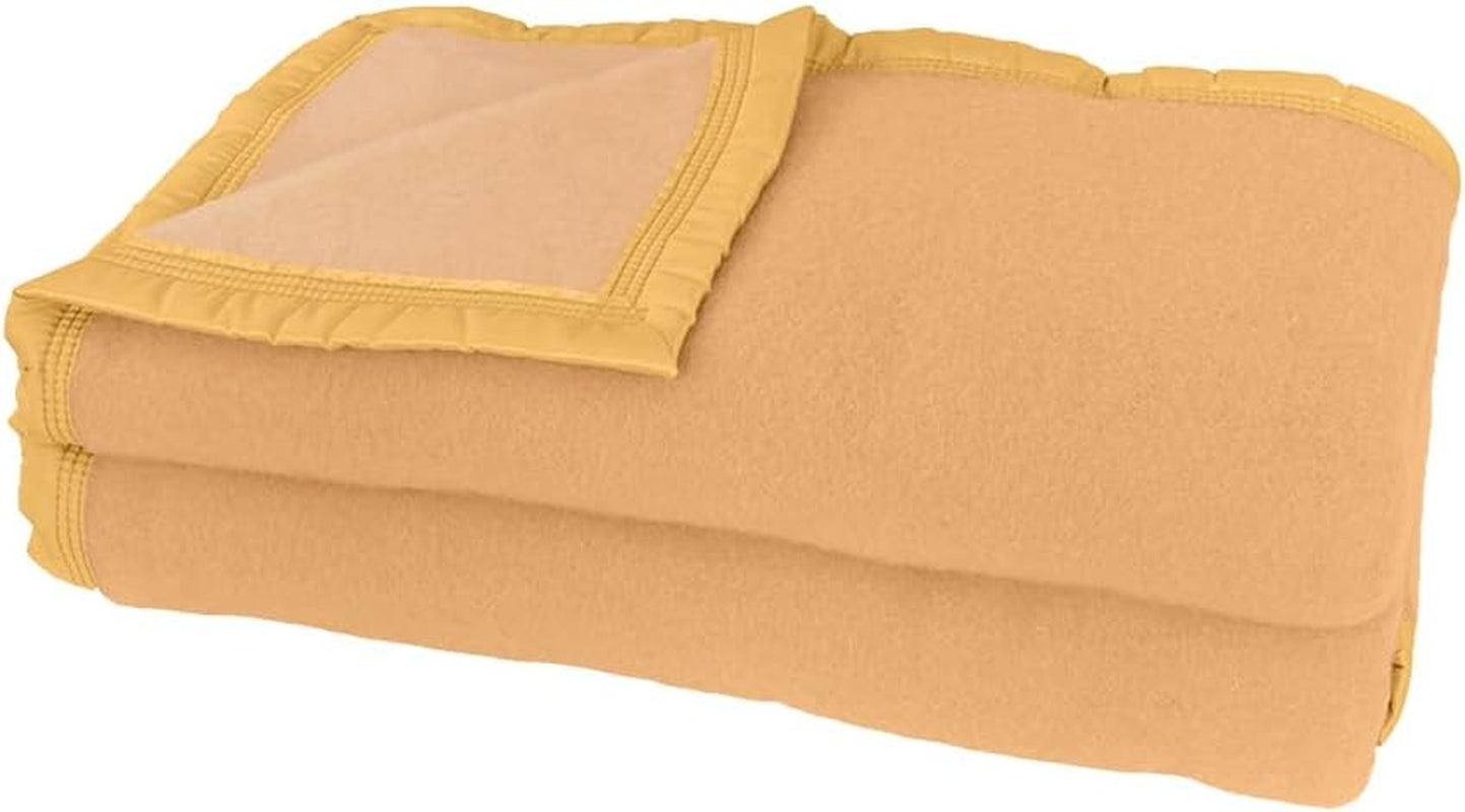 Poyet Motte AUBISQUE Deken Wol Maar/Champagne, Wol, Erwten/Champagne, 240X180 Cm Dekbedden en dekbedden Naty Shop