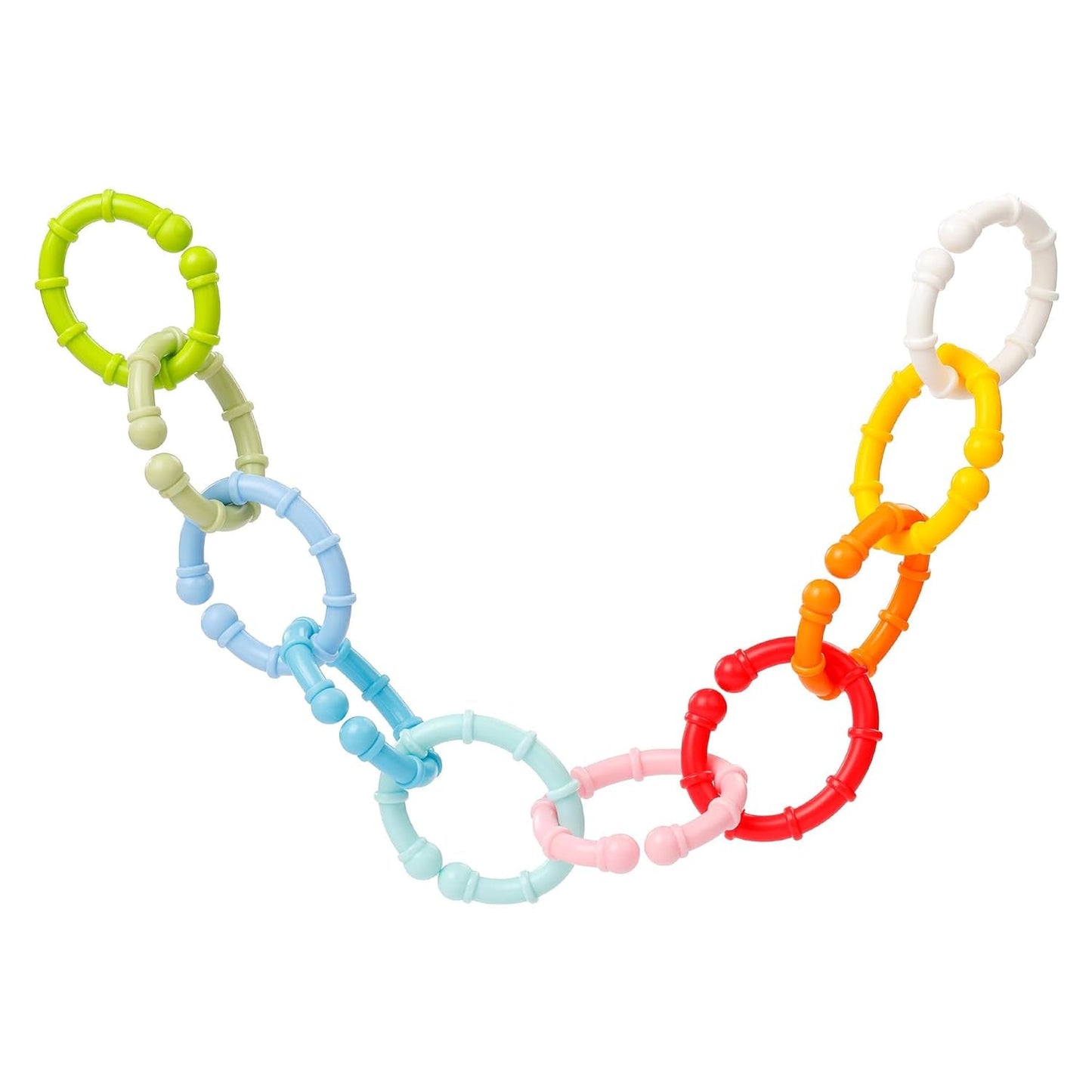 Fehn 10 set bevestigingsringen - bevestigingshaken voor babyautostoel, box en wieg - kinderwagenketting bevestigingsringen voor thuis en onderweg - C-ringen voor baby's en peuters vanaf 0+ maanden Speelgoed Bebe Naty Shop Set van 10 C-ringen