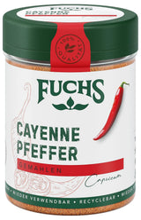 Fuchs Gewürze - Cayennepeper gemahlen - voor einen scharfen Geschmack in allerlei gerechten - natuurlijke ingrediënten - 60 g in wiederverwendbarer, recyclebarer Dosis