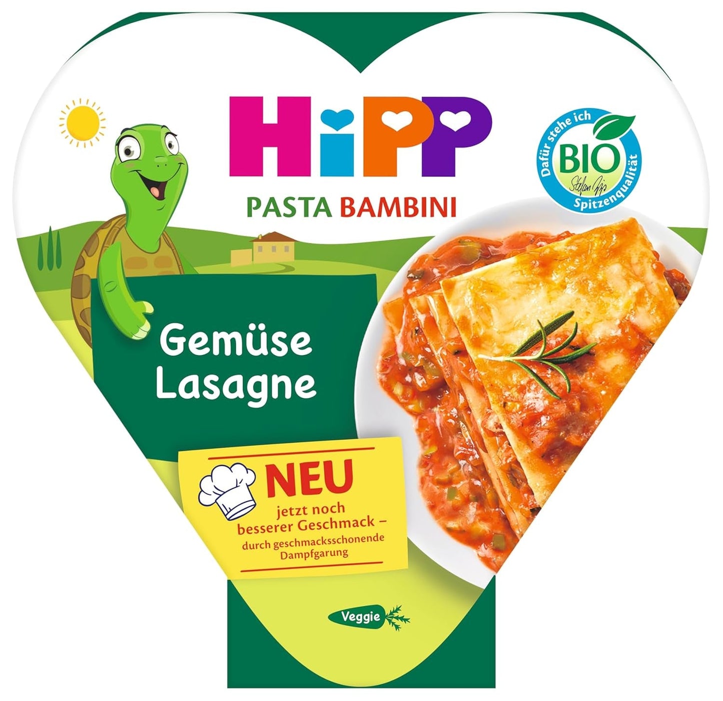 HiPP biologische groentelasagne (6 x 250g), maaltijd vanaf 1 jaar, licht gestoomd, vegetarisch, gekruid voor kinderen, biologische kwaliteit