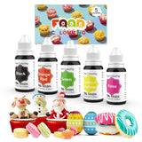 Kleurstof voor levensmiddelen 9 x 10 ml, vloeibare kleurstof voor levensmiddelen - kleurstofset voor het versieren van taarten, macarons, donuts, fudge, glazuur, doe-het-zepen, ijs, zeepkleurstof, spuitpistoolkleurstof