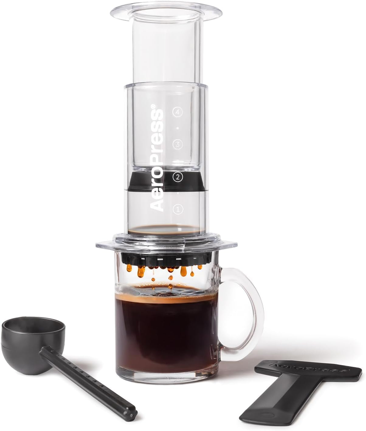 AeroPress origineel koffie- en espressoapparaat, draagbaar barista-koffiezetapparaat met kamer, plunjer en filters, snelkoffie- en espressoapparaat