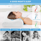 Findigit Gezondheidskussen, Memory Foam Kussen, Orthopedisch Neksteunkussen voor Zij- en Rugslapers, Ergonomisch Cervicaal Wervelkolomkussen (60 X 35 X 11/9cm) Cervicale Orthopedische Kussens Naty Shop