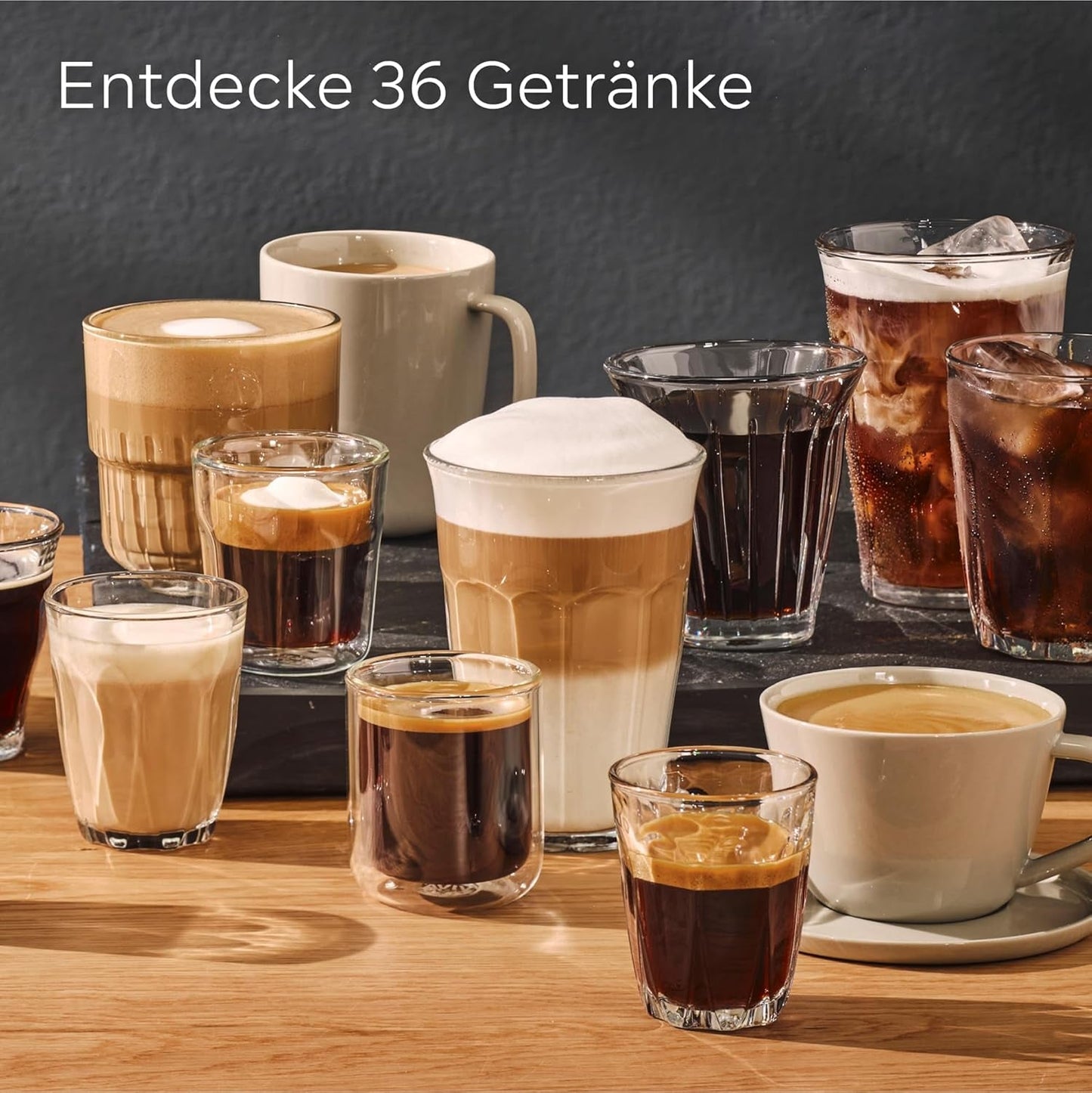 Siemens EQ700 volautomatische espressomachine, groot kleuren TFT scherm, 36 warme en koude dranken, cold brew, 2 kops functie, app bediening, automatisch reinigingssysteem, zwart RVS, TQ717D03
