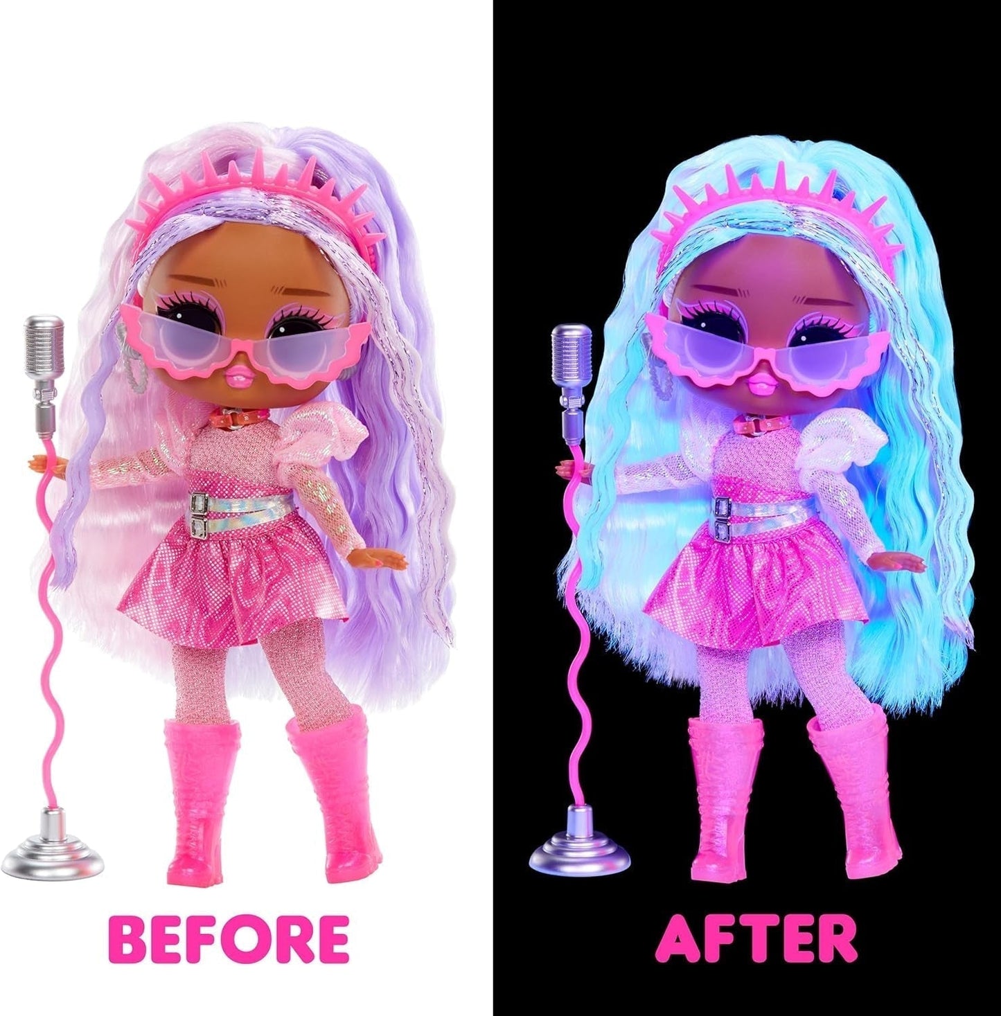 L.O.L. Verrassing! Tweens Neon Pop Stars - Kitty K - 1 modepop met verrassingen van achtergrondverlichting en 10+ Pop Star-outfits en accessoires, inclusief retro microbandjes, cadeau voor kinderen 4+ Naty Shop-poppen