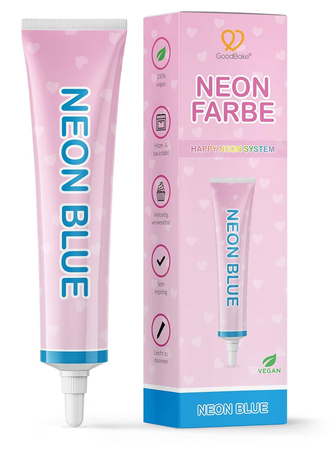 Goodbake Neonlebensmittelfarben 6 Farben Set – Intensieve Lebensmittelfarbe – Lebensmittelfarbpaste – Zum Einfärben Von Torten, Fondant, Botercreme Uvm. – 100% Veganistisch Naty Shop Neon Blauw