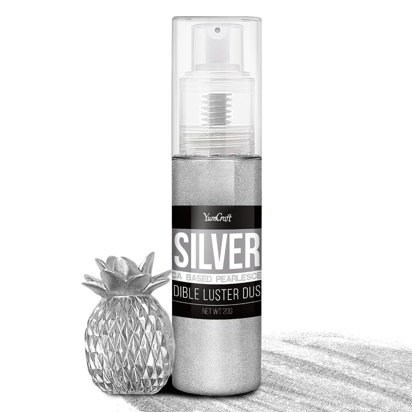 Eetbare glitterspray, 20 gram Naty Shop Silver