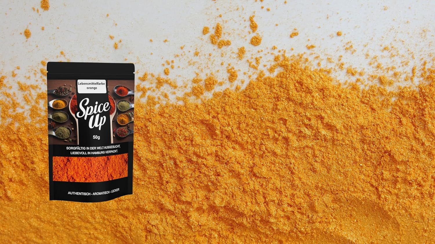 Spice up Oranje kleurstof 50G – Oranje kleurstof 50G – Helder kleurpoeder voor keuken- en bakideeën – Voor desserts, drankjes, curries en creatieve decoraties – Veganistisch en zonder kunstmatige toevoegingen
