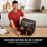 Ninja Foodi AF400EUCP MAX luchtfriteuse met twee zones, heteluchtfriteuse van 9,5 liter, 2 compartimenten, met tang, antiaanbaklaag Huishoudelijke apparaten Naty Shop