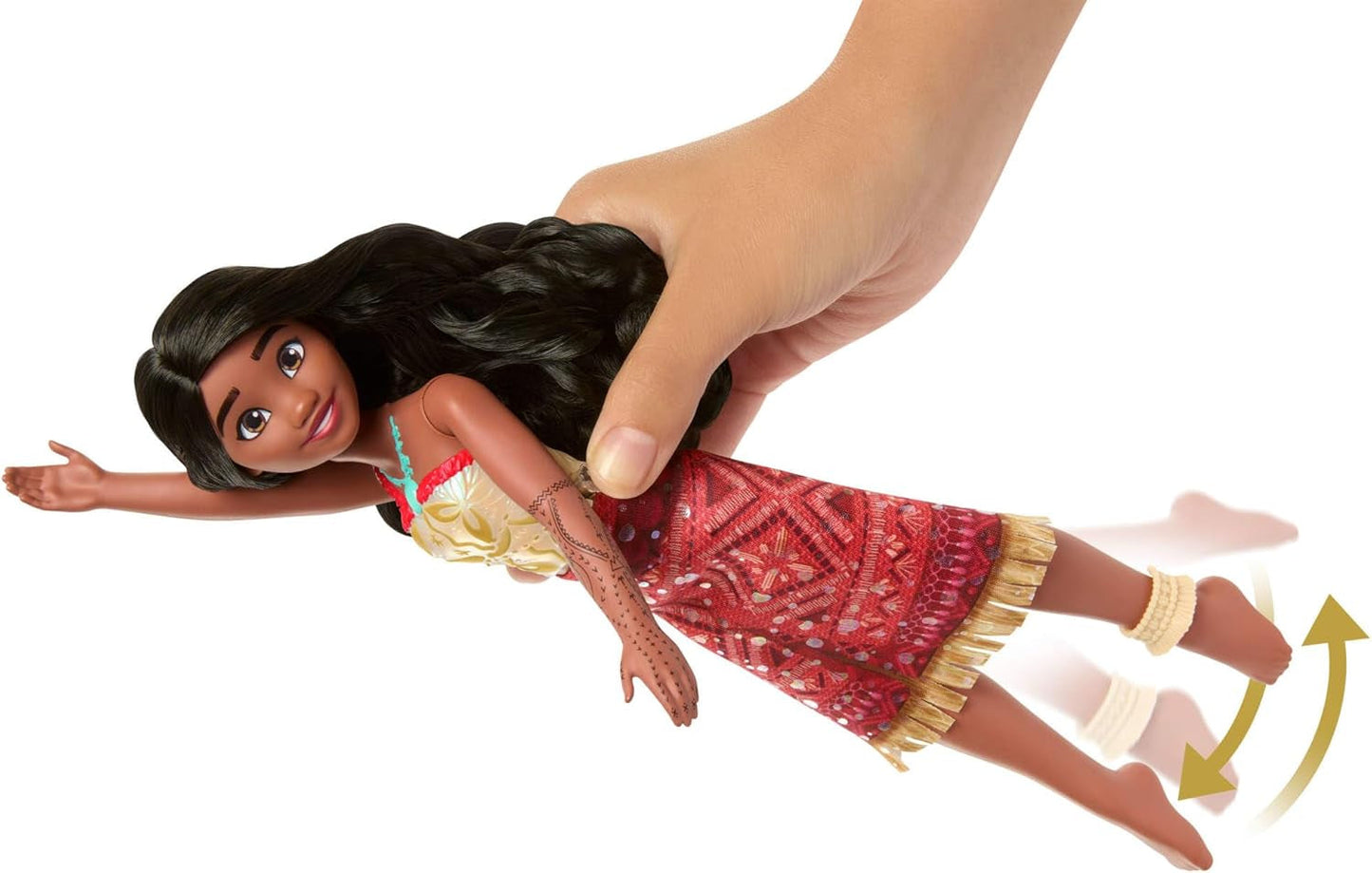 Mattel Toys Disney Moana 2 Tautai Moana zwemmodepop met 2 accessoires, van kleur veranderende bovenkant en benen voor zwembewegingen Geïnspireerd door de film JFF09