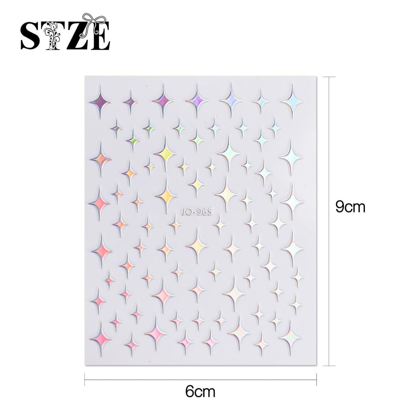 JMEOWIO Nagelsticker Aurora 12 Blatt Nail Art Sticker Selbstklebend Nagelaufkleber Holografisches Stern Herz Decoratie Nageldesign Zubehör