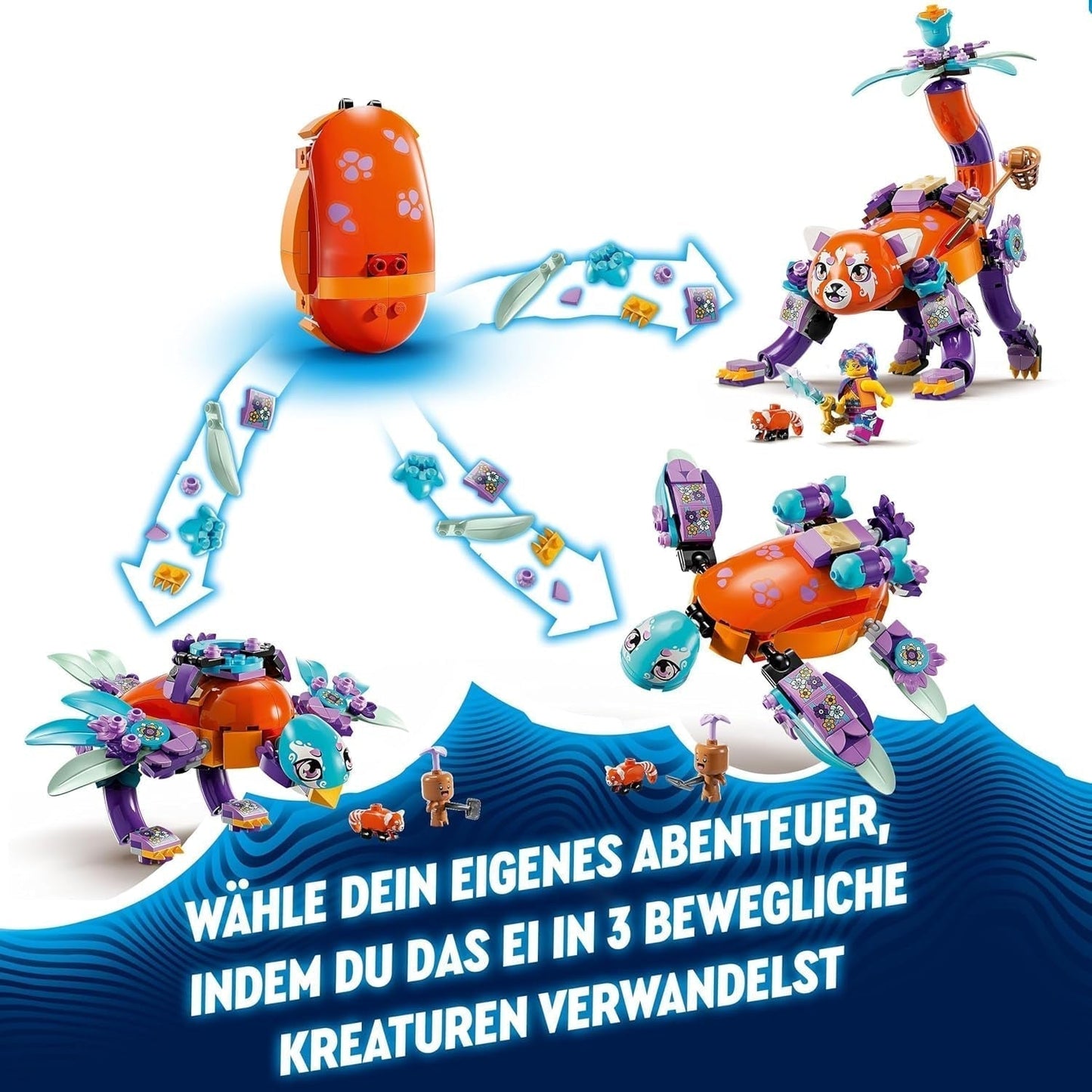 LEGO Dreamzzz 3-in-1 Izzies droomdieren, magisch ei met minifiguren van Izzy en Dizzy en dierenfiguren, fantasiespeelset, cadeau voor meisjes en jongens vanaf 8 jaar 71481 Bouwsets Besuche den LEGO-Store