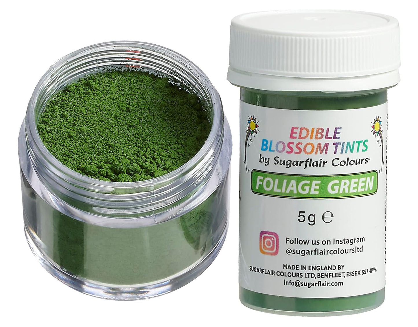 Sugarflair Blossom Tint Dust Leaf Green - Kleurstofpoeder voor taartdecoraties, fondant, glazuur, chocolade, botercrème, macarons en meer - 5G