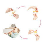 Badabulle babyvoederbakje met beschermhoes, ergonomisch handvat, kalmeert het tandvlees en introduceert nieuwe smaken, vanaf 4 maanden, BPA-vrij