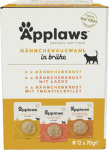 Applaws Natuurlijk Nat Kattenvoer Sachets Multi Pack Kippenbouillon Selectie - 12 Zakjes x 70g