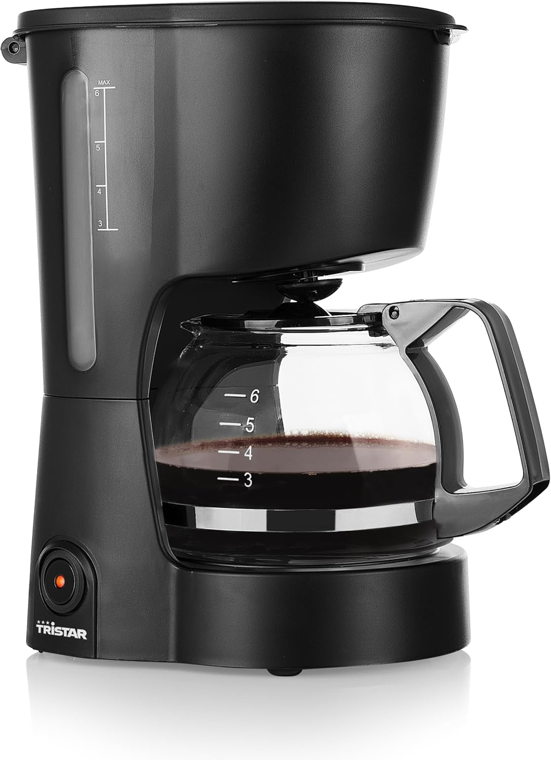 Tristar koffiezetapparaat, capaciteit 6 kopjes, 600W, warmhoudfunctie, automatische stop, permanent filter, antidruppelsysteem, compact en draagbaar, eenvoudig schoon te maken, CM-1246
