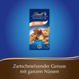 Lindt-chocolade | NUT DELUXE Chocoladereep met melk en amandelen | 110g | Melkchocolade met geroosterde amandelen in een smeuïge amandelcrème | Chocoladereep