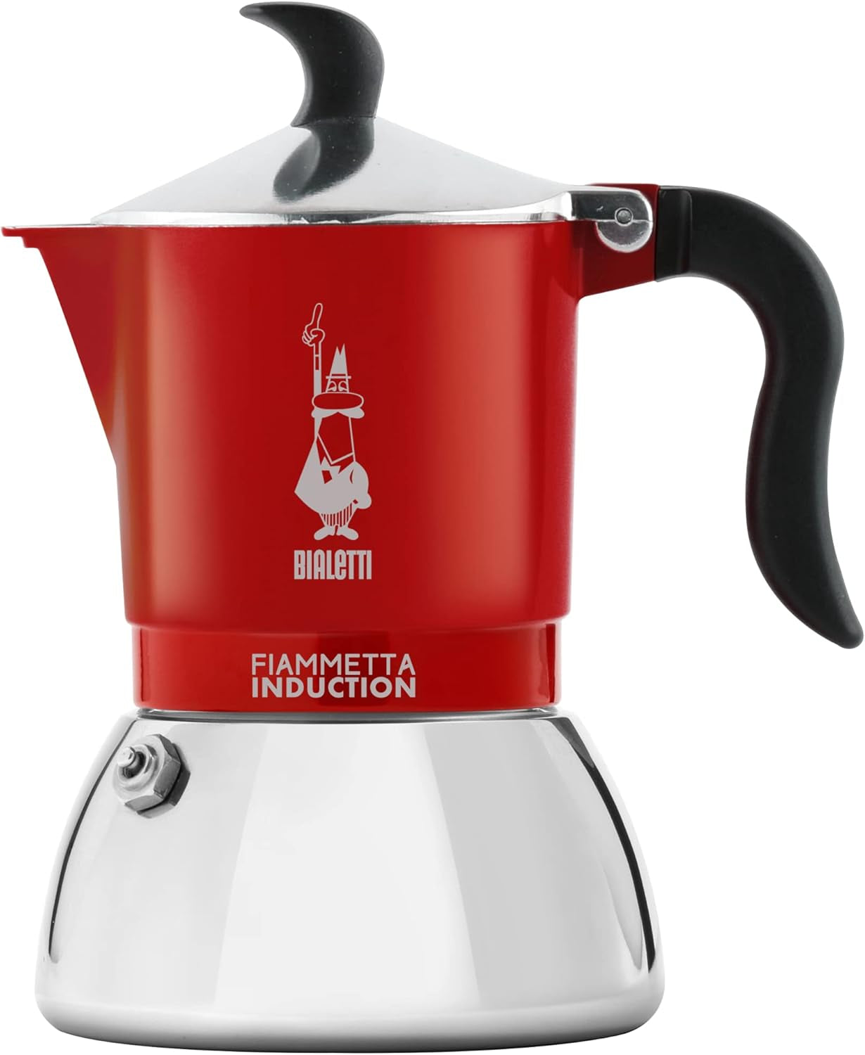 Bialetti Fiammetta inductiekoffiezetapparaat, 2 kopjes (100 ml), geschikt voor alle soorten kookplaten, elegant design, zwart