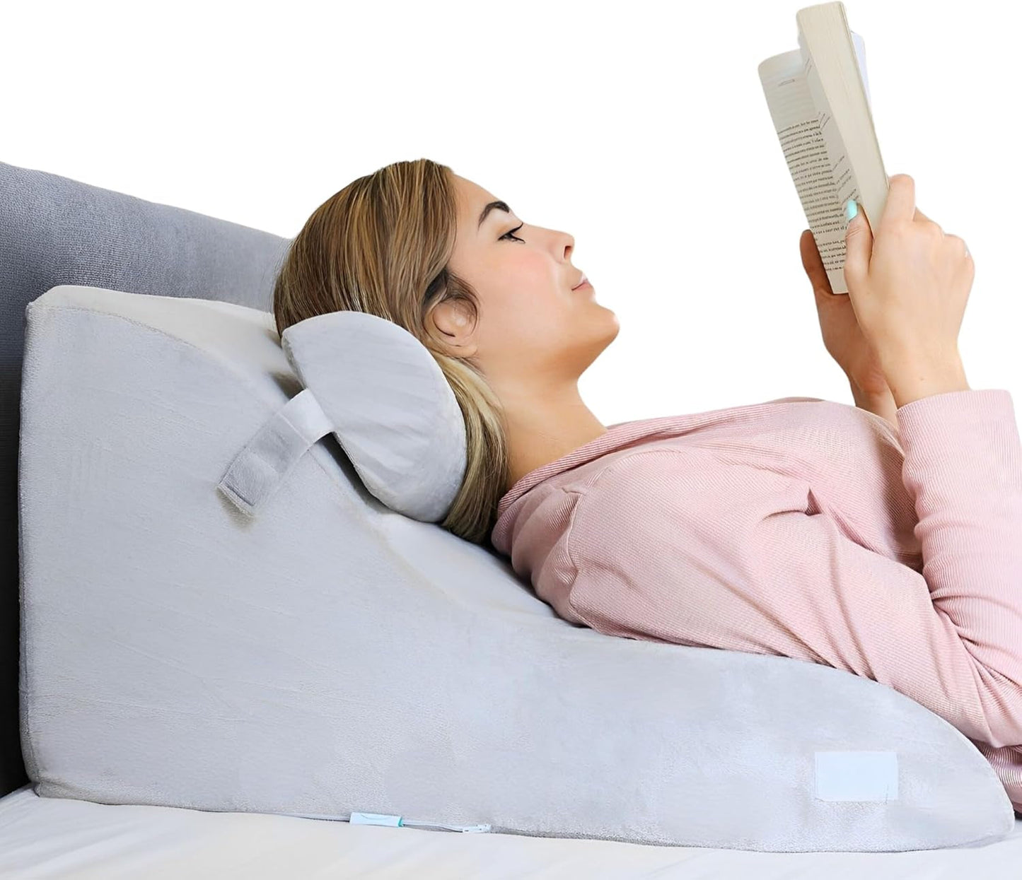 Traagschuim leeskussen | Ergonomisch rugkussen en wig voor bed, bank en bank | Orthopedisch steunkussen voor rugpijn en spanning