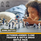 LEGO Star Wars 75372 Clone Trooper & Battle Droid Battle Pack, incl. 4 minifiguren, 5 droids en speeder-motorfiets met schieter - Constructiespeelgoed voor jongens en meisjes vanaf 7 jaar Bouwsets Besuche in LEGO-Store