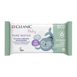 Cleanic Baby Eco Pure Water Vochtige Doekjes – (1 x 50 st.) Vochtige doekjes voor kinderen en zuigelingen – geurvrij, doorspoelbaar, gevoelige huid – 50 st.