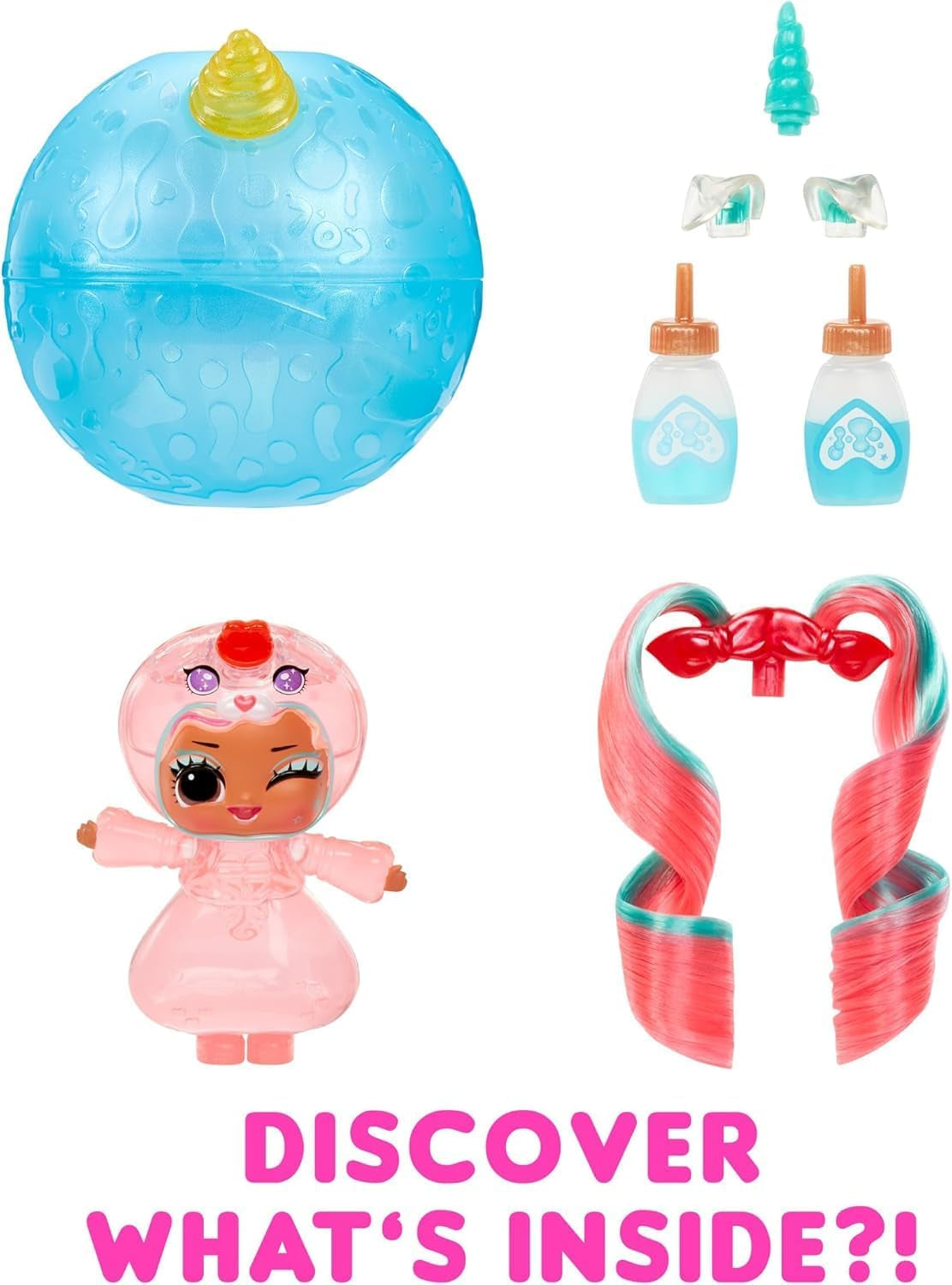 LOL Verrassing! Unicorns Tots - Inclusief 1 pop met doorzichtig lichaam en lavalampeffect, gepantserde verpakking, 8 verzamelpoppen met 2 kleurrijke mixen, voor kinderen vanaf 4 jaar