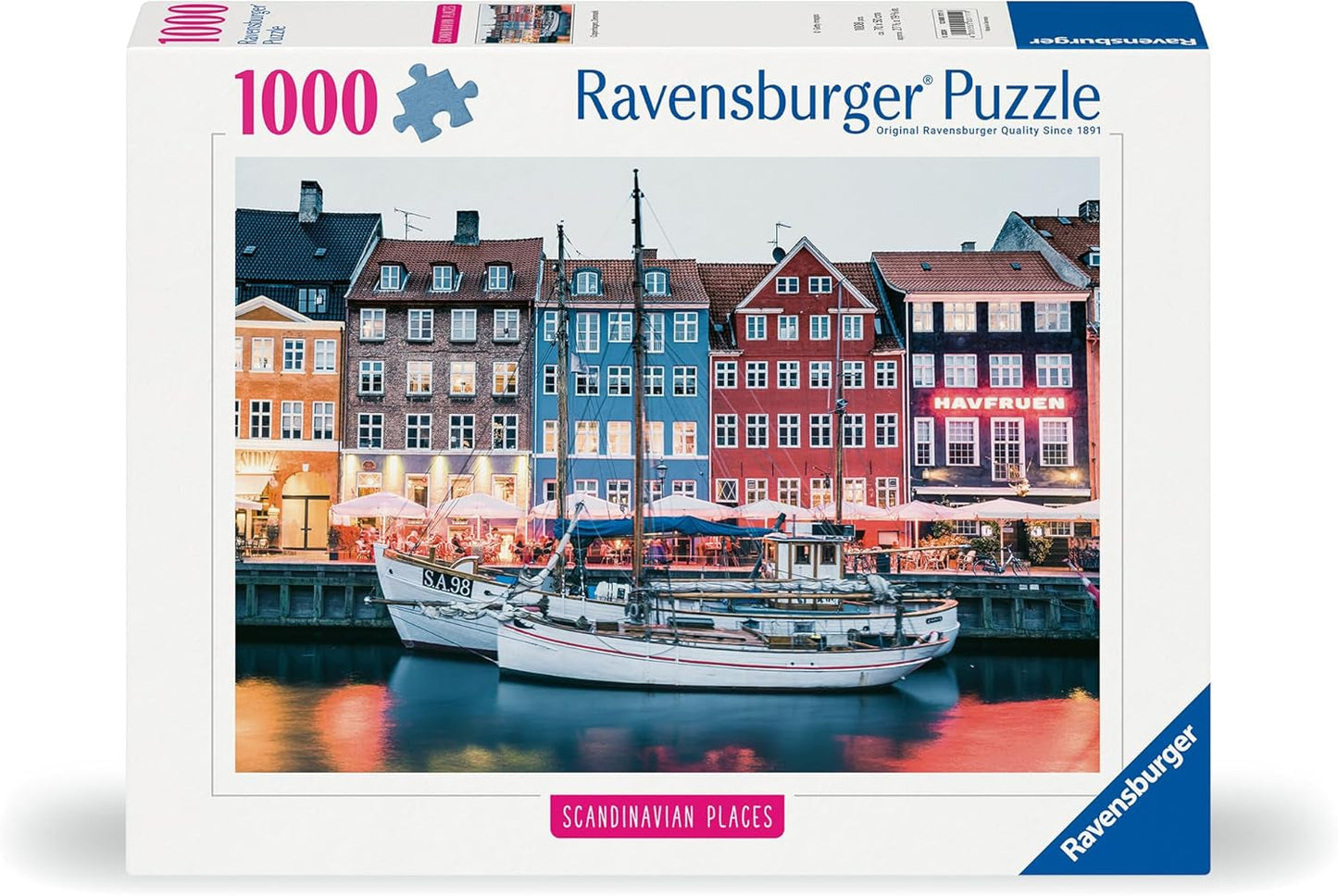 Ravensburger Puzzel Scandinavische plaatsen 12000111 - Kopenhagen, Denemarken - Legpuzzel van 1000 stukjes voor volwassenen en kinderen vanaf 14 jaar Puzzel Naty Shop