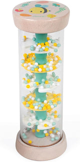 Janod - Houten Rainmaker - Pure Collectie - Speelgoed voor baby's en peuters - Ontwikkeling van de fijne motoriek Visuele en akoestische stimulatie - Kleur op waterbasis - Vanaf 6 maanden, J05193 Babyspeelgoed Naty Shop