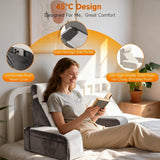 Groot leeskussen met afneembare neksteun en armleuningen, rugkussen voor bed, ergonomisch rugkussen met arm, zak en wasbare hoes voor lezen en tv kijken.