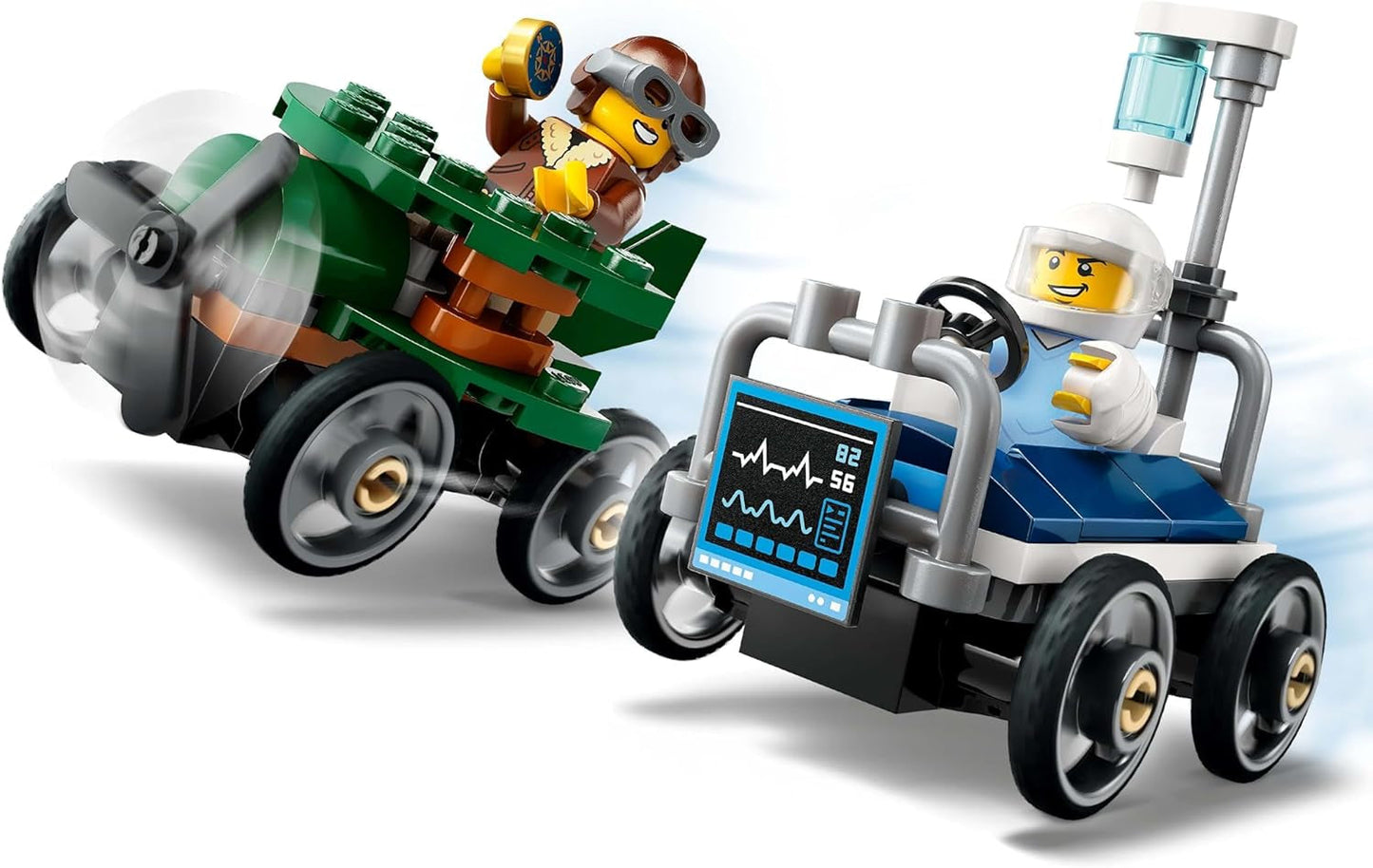 LEGO City Vliegtuig Vs. Ziekenhuisbed Raceautoset - Zeepkist speelgoed voor jongens en meisjes vanaf 5 jaar - Bouwset met 2 minifiguren - Verjaardags- en feestdagencadeau 60459 Bouwsets Besuche den LEGO-Store