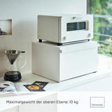 Yamazaki 4352 TOWER Broodmand, wit, staal, minimalistisch, 40 x 34,5 x 24 cm Voedselbewaardozen Naty Shop