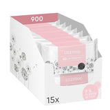 LILLYDOO Groene vochtige doekjes, 600 stuks (10 x 60), 100% plasticvrij, scheurbestendig doekje - geurvrij, zacht en natuurlijk, zachte reiniging voor de gevoelige huid, dermatologisch getest