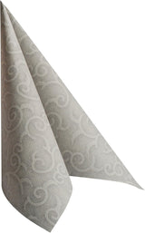 Papstar, 50 servetten "ROYAL Collection" 1/4-vouw 40 cm x 40 cm grijs "Casali", #84889 (pak van 2)