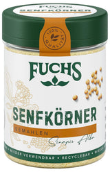 Fuchs Gewürze - Senfkörner gemahlen - für die Zubereitung von Rubs, zum Verfeinern von Suppen und Saucen - natuurlijke ingrediënten - 45 g in wiederverwendbarer, recyclebarer Dosis