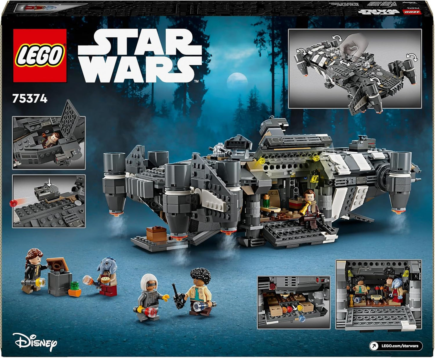 LEGO Star Wars: Skeleton Crew Onyx Cinder, bouwbaar en verzamelbaar ruimteschipspeelgoed voor jongens en meisjes met 5 personages, cadeau-idee voor fans vanaf 10 jaar oud 75374 Bouwsets Besuche in LEGO-Store