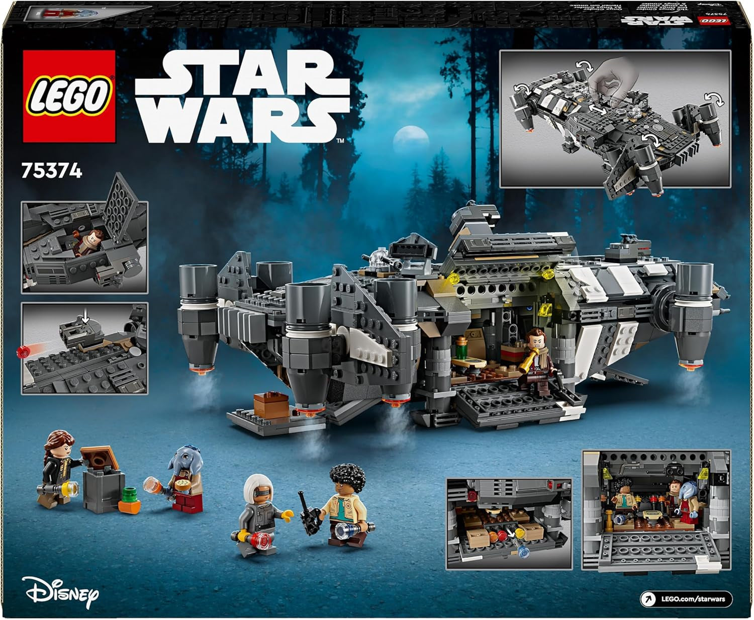 LEGO Star Wars: Skeleton Crew Onyx Cinder, bouwbaar en verzamelbaar ruimteschipspeelgoed voor jongens en meisjes met 5 personages, cadeau-idee voor fans vanaf 10 jaar oud 75374 Bouwsets Besuche in LEGO-Store