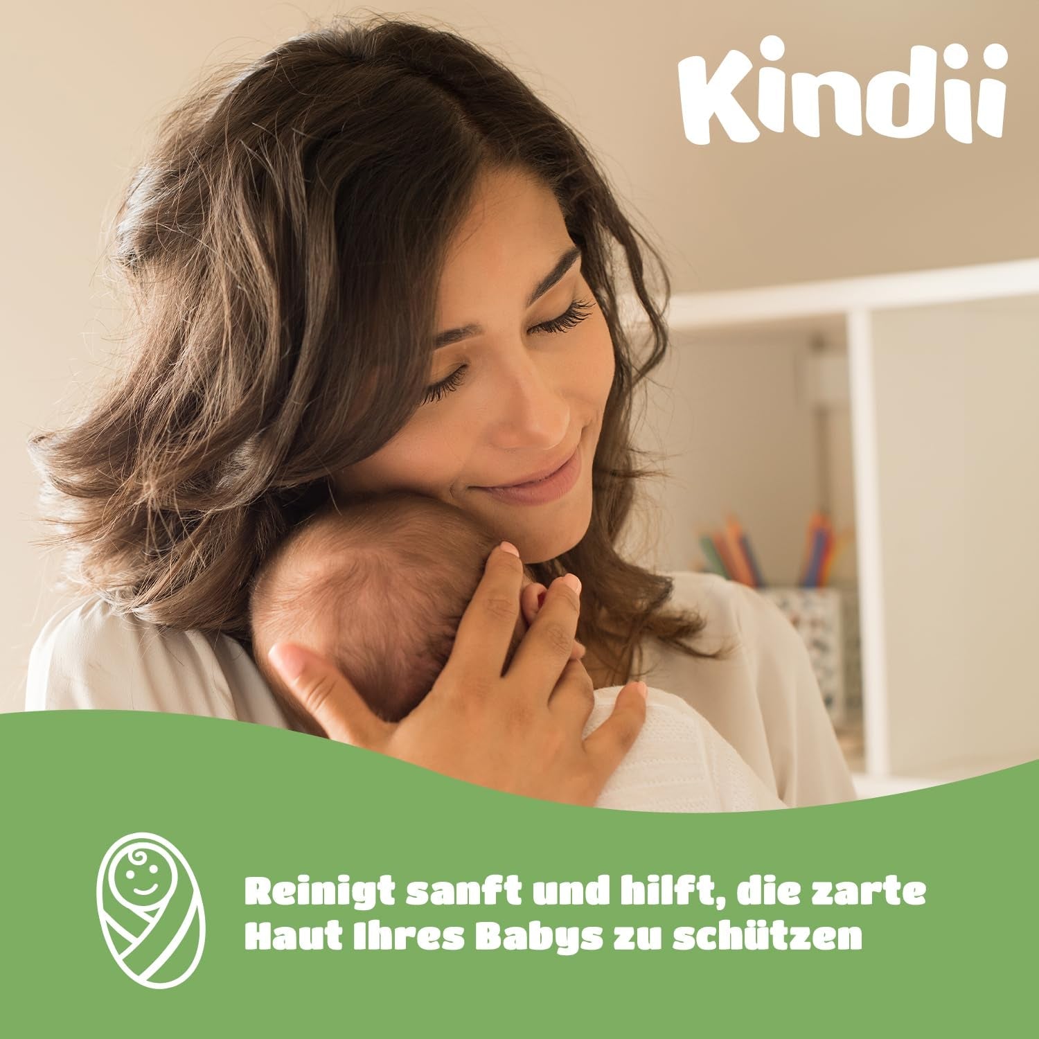 Kindii Natural Balance vochtige doekjes voor baby's – (1 x 60 st.) Vochtige doekjes voor baby's en kinderen – Beschermend, Aloë Vera, delicate geur – 60 st.