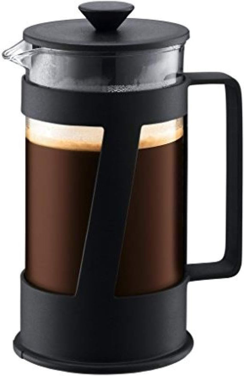 Bodum CREMA koffiezetapparaat (French Press-systeem, permanent roestvrijstalen filter, veiligheidsdop, 0,5 liter) zwart