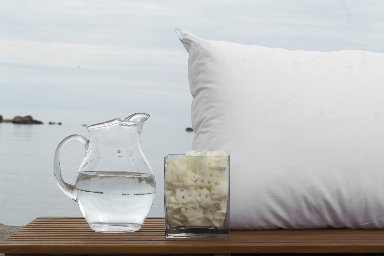 Mediflow The Original 5008 50X70Cm waterkussen met viscoschuim, wit, enkel, 1 stuk (1 pak) Naty Shop standaardkussens